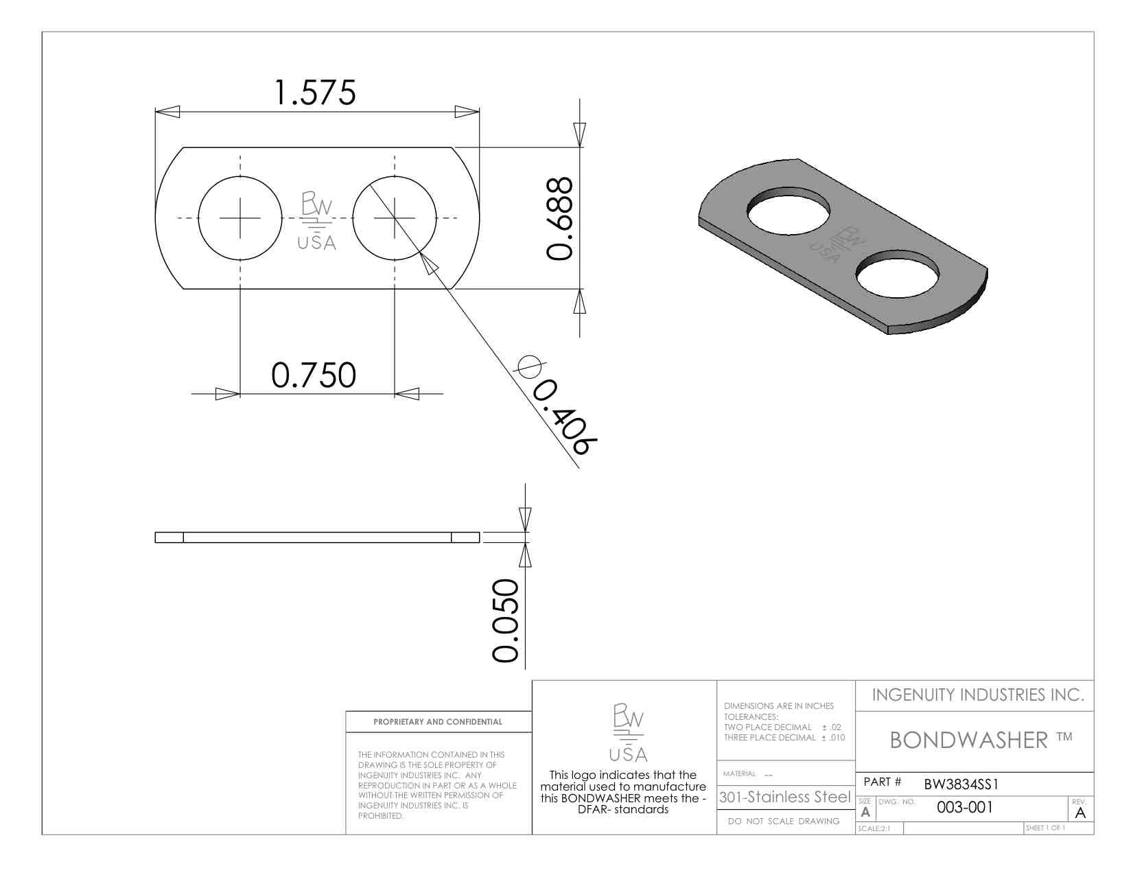 Picture of 3/8 X 3/4" O.C. Bondwasher