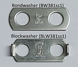 two-hole lug washer with trademarked Lightning Bolt