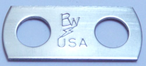 two-hole lug washer with trademarked Lightning Bolt